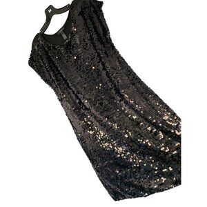 Alfani Sequin Pullover Dress M RT10544 Cap Sleeve EUC Little Black Dress